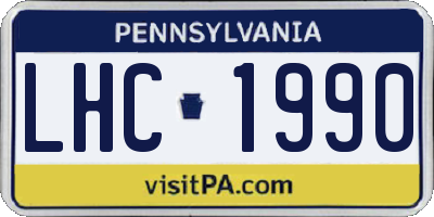 PA license plate LHC1990