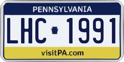 PA license plate LHC1991