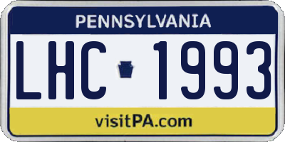PA license plate LHC1993
