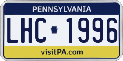 PA license plate LHC1996