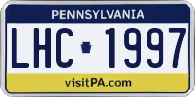 PA license plate LHC1997