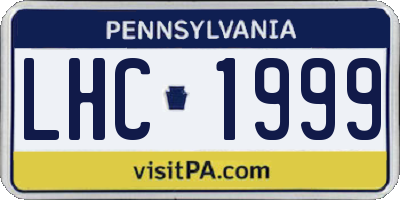 PA license plate LHC1999