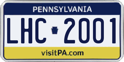 PA license plate LHC2001