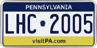 PA license plate LHC2005