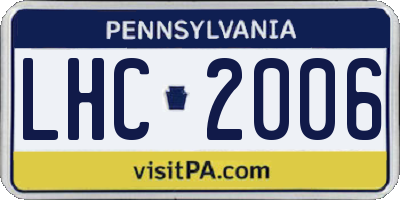 PA license plate LHC2006
