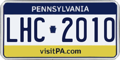 PA license plate LHC2010