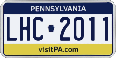 PA license plate LHC2011