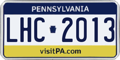 PA license plate LHC2013