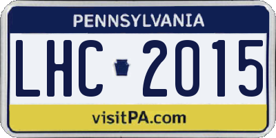 PA license plate LHC2015