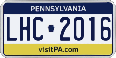 PA license plate LHC2016