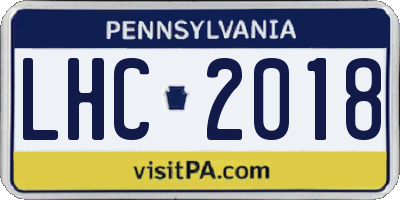 PA license plate LHC2018