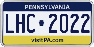 PA license plate LHC2022