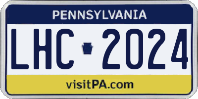 PA license plate LHC2024