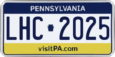 PA license plate LHC2025