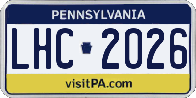 PA license plate LHC2026