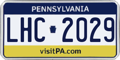 PA license plate LHC2029