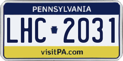 PA license plate LHC2031