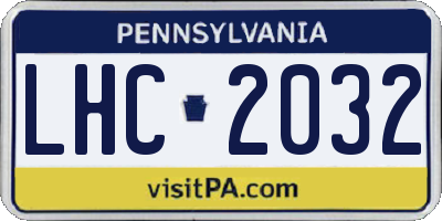 PA license plate LHC2032