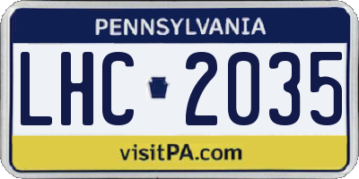 PA license plate LHC2035