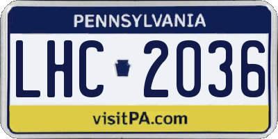 PA license plate LHC2036