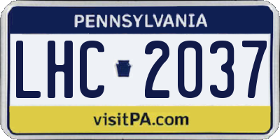 PA license plate LHC2037