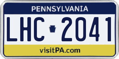 PA license plate LHC2041