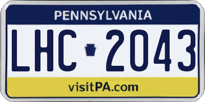 PA license plate LHC2043