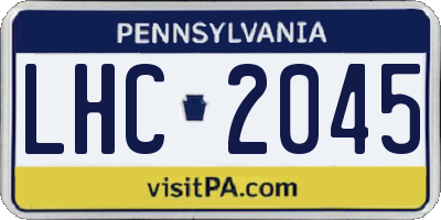 PA license plate LHC2045