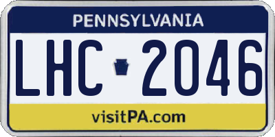 PA license plate LHC2046