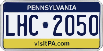 PA license plate LHC2050