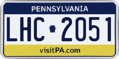PA license plate LHC2051