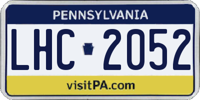 PA license plate LHC2052