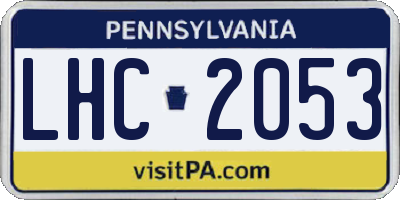 PA license plate LHC2053