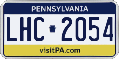 PA license plate LHC2054