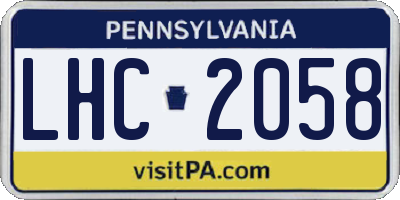 PA license plate LHC2058