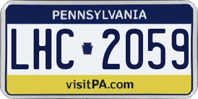 PA license plate LHC2059