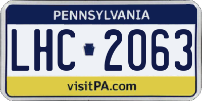 PA license plate LHC2063