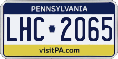 PA license plate LHC2065