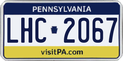 PA license plate LHC2067