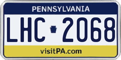 PA license plate LHC2068