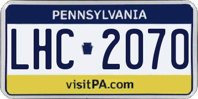 PA license plate LHC2070