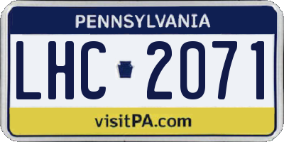 PA license plate LHC2071