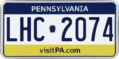 PA license plate LHC2074