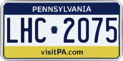 PA license plate LHC2075