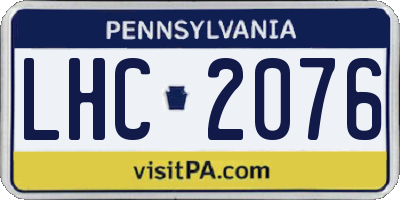 PA license plate LHC2076