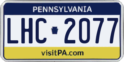 PA license plate LHC2077