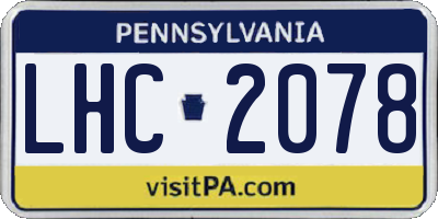 PA license plate LHC2078