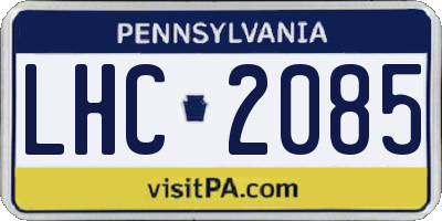 PA license plate LHC2085