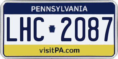 PA license plate LHC2087