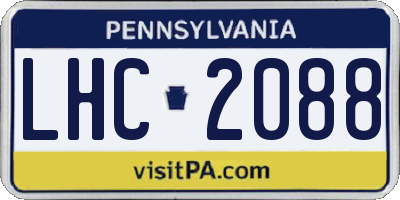 PA license plate LHC2088